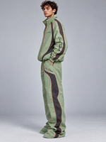 Ensemble de survêtement vert pour homme Sam Tactich, veste et pantalon de sport amples et respirants en polyester avec fermeture éclair intégrale