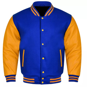 New Men Premium Wool and <b>Leather</b> Sleeves Men Basketball Bomber Varsity <b>Jacket</b> High Quality <b>Jacket</b> For Men - Product Image 5