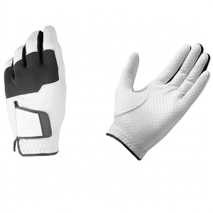 Gants de golf en cuir véritable, antidérapants, respirants, évacuant l'humidité, fermeture auto-agrippante, unisexe - Product Image 1
