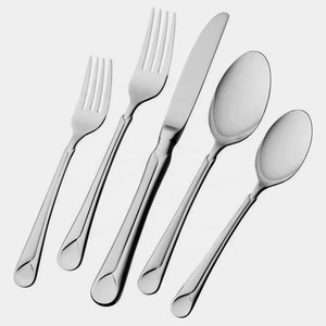 Mirror Matte Polish 4-Piece <b>Knife</b> <b>Fork</b> Spoon Flatware Set High Grade Stainless Steel Cutlery Vintage Style Elegant Durable - Product Image 2
