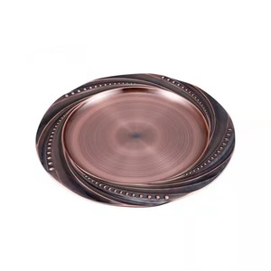 Assiette de service de luxe en cuivre au design contemporain, écologique, compatible lave-vaisselle, style moyen, finition polie, design solide, pour usage en mariage - Product Image 5