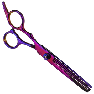 Tijeras de Entresacar Cabello al por Mayor, 6'' Púrpura, Punta Redonda, Acero Japonés, para Diestros, Reutilizables, Herramientas de Peluquería y Salón - Product Image 6