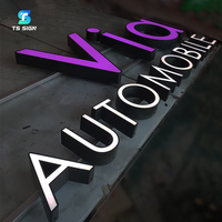 Enseigne à lettres lumineuses frontales personnalisée, logo 3D LED éclairé en acier inoxydable, enseigne publicitaire extérieure pour magasin, enseigne électronique
