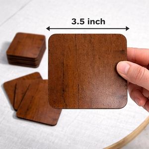 Wooden Tea & Coffee <b>Coasters</b> Set of 6 | Natural Wood <b>Drink</b> <b>Coaster</b> Set for Dining Table Office Home Kitchen Decor - Product Image 6
