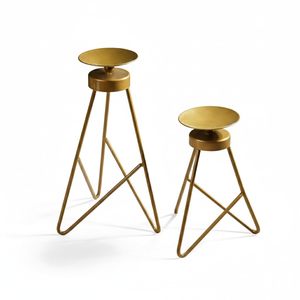 Nueva Colección de Portavelas de Hierro Dorado Pulido, Estilo Moderno, Hechos a Mano, Duraderos, Juego de 2 para Decoración del Hogar - Product Image 1