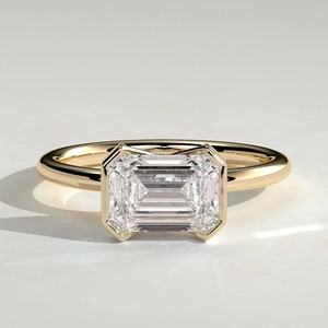 Anillo de compromiso de diamantes IGI de alta gama, estilo moderno para mujer, anillos de diamantes cultivados en laboratorio de oro amarillo. - Product Image 1