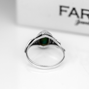 Blue Turquoise <b>Ring</b> 925 Sterling Silver Midi Bezel Setting Handmade <b>Ring</b> for Her Gemstone Jewelry - Product Image 3