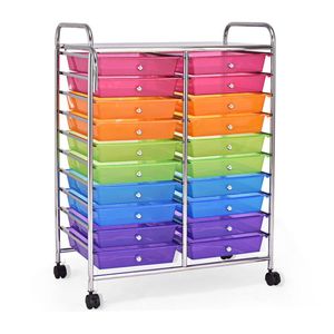 Carrito de Almacenamiento Rodante con 20 Cajones, Organizador de Plástico para Estudio con Ruedas - Product Image 4