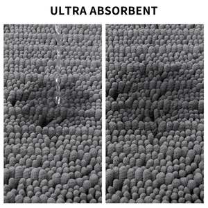 Tapis de bain en chenille extra doux 50'' x 80'', antidérapant, en microfibre, à poils longs, pour salle de bain, lavable en machine et séchable, accessoire de douche absorbant - Product Image 3