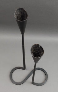 Bougeoir en fer forgé cannelé moderniste à 2 niveaux décoration intérieure et décoration de cuisine - Product Image 5