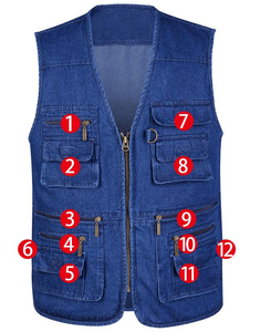 Chaleco Vaquero de Otoño para Hombre, Diseño Profesional, Fabricante Pakistaní, Prenda Exterior Informal, Transpirable, de la Mejor Calidad, con Bolsillos Delanteros - Product Image 5