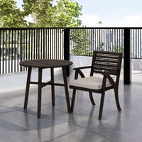 Ensemble table et chaises pliantes contemporaines en bois d'acacia pour patio, balcon, jardin – Conception durable, beige, non imperméable
