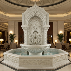 Fuente de Jardín Moderna de Mármol de Gran Tamaño, Ecológica y de Alta Calidad, Cascada en Cascada, Montaje en Suelo, para Hotel o Villa de 5 Estrellas - Product Image 1