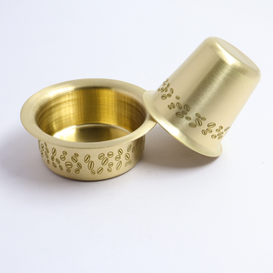 Premium Pure Brass Dabara Set Handcrafted Traditional <b>Filter</b> <b>Coffee</b> Tumbler And Saucer Vintage Golden Finish For Home & Kitchen - Product Image 1