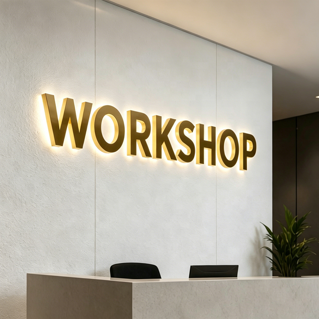 Stainless Steel Backlit Letter Sign 3d Channel Letters Led Illuminated Signage Outdoor Business Logo Sign for Storefront