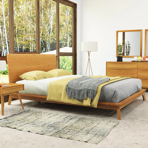 Wholesale Mid-Century Modern Solid Wood <b>Bed</b> | Flared Leg <b>Platform</b> <b>Bed</b> <b>Frame</b> - Product Image 4