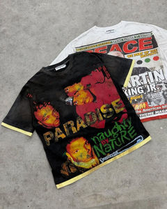 Camiseta de Hombre con Estampado DTG Personalizado, Lavado Ácido, Color Sólido, 100% Algodón Felpa, 220-300 GSM, Ecológica, de Secado Rápido, Transpirable y de Alta Calidad - Product Image 4