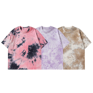 <b>Men's</b> Oversized <b>Purple</b> Tie Dye T-<b>Shirt</b> Short Sleeve O-Neck Street Style Tee - Product Image 4
