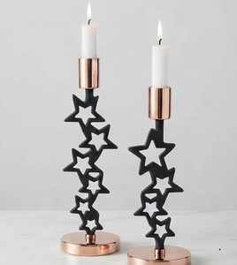 Porte-bougie en fer noir torsadé en forme de zigue-zag, style éclair, pour décoration intérieure - Product Image 2
