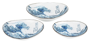 Plato Redondo de Porcelana Azul y Blanca con Diseño de Ondas, Bonito Diseño para Uso Diario, Plato Decorativo de Arte Japonés para Servir - Product Image 4