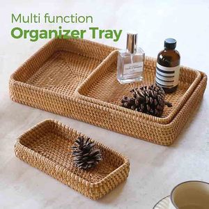 Natural Finished Custom Shape Woven Storage Rattan Basket For Home Restaurants Dining <b>Tabletop</b> Decorative Serving Fruit Basket - Product Image 5