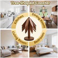 Sous-plats ronds de luxe faits à la main en bois de noyer, ensemble de dessous de plat pour plats chauds, sets de table pliables >600mm de diamètre, 4mm d'épaisseur, Inde