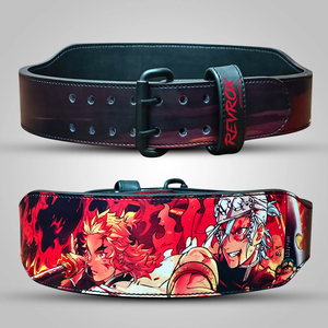 Weightlifting Anime Double Prong Belt Back Support Push Up <b>Trainer</b> Anime Belts 10MM Anime Leather Belts Unisex - Product Image 3