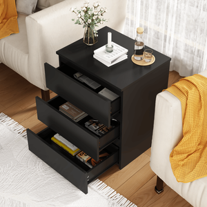 Set of 2 <b>Small</b> Wooden 3-Drawer Dressers Nightstand Bedroom Chest Drawers with Side Table <b>Storage</b> <b>Cabinet</b> - Product Image 5