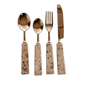 Juego de cubiertos de acero inoxidable de calidad de restaurante para uso diario, cubiertos de metal resistentes para mesa de comedor - Product Image 1