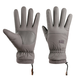 Gants d'hiver en cuir pour vélo, longueur poignet, thermiques, compatibles écran tactile, non doublés, décontractés, pour le cyclisme, les voyages, l'extérieur, l'usage quotidien, les fêtes - Product Image 3