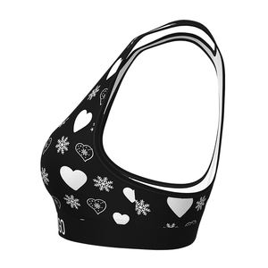 Soutien-gorge de sport sans couture ajustable pour femme, couleur unie, motif floral, séchage rapide, antichoc, pour yoga et gym, vente en gros - Product Image 3