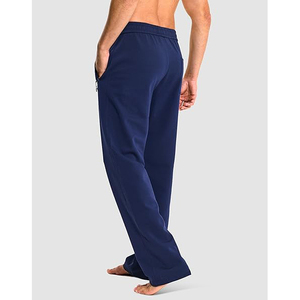 Linen Blend <b>Trousers</b> With Drawstring Waist Side Pockets Relaxed Through Leg Breathable Fabric Men <b>Trouser</b> - Product Image 2