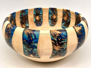 Cuenco de madera con estampado de lunares, revestimiento esmaltado, cuenco para servir plato ecológico de calidad superior, cuenco ligero para servir sopa y ensalada - Product Image 5