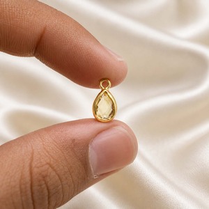 Natural Citrine Pendant Charm | Gold Bezel Yellow Gemstone | Jewelry Making Supply | Sold Per <b>Pc</b> - Product Image 3