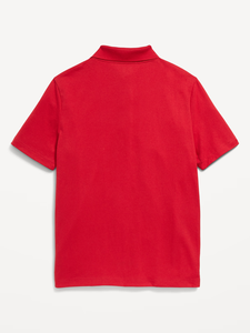เสื้อโปโลเด็กชายสีแดงผ้าฝ้ายอ๊อกซ์ฟอร์ด ชุดนักเรียนประถม แขนสั้น เสื้อนักเรียนเด็ก - Product Image 3