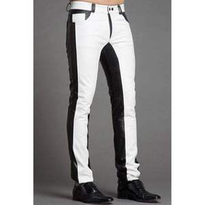 Pantalon de motard vintage élégant en cuir de vache véritable et toile pour homme, léger, tendance, imperméable, coupe-vent et respirant - Product Image 4