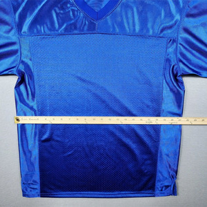 เสื้อฟุตบอลแขนสั้นคอวีสีน้ำเงินสำหรับผู้ชาย เสื้อกีฬาโพลีเอสเตอร์ตาข่ายระบายอากาศ ทรงปกติ เหมาะสำหรับทุกฤดูกาล - Product Image 4