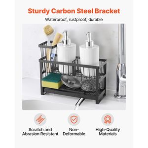 Organizzatore di oggetti da cucina lavello con porta spugna per oggetti da cucina essenziali - Product Image 4