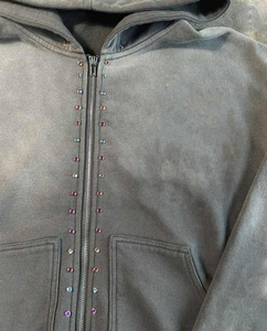Fabricante OEM de Sudaderas con Pedrería, Sudadera Oversize de Algodón y Felpa, Logotipo Personalizado, Pedidos al por Mayor, Proveedor de Fábrica de Exportación - Product Image 4