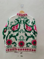 Blouson bomber brodé éco-responsable fait main pour femmes |   Artisanat indien, design floral folklorique |   Coton ethnique automne/hiver