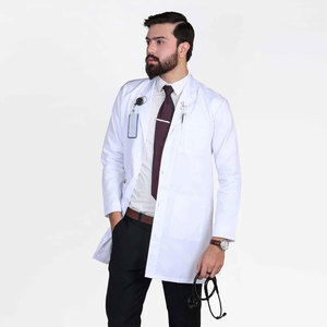 Bata de Laboratorio con Botones para Profesionales, Bata de Laboratorio Técnica Resistente al Fuego, Bata Blanca Clásica para el Cuidado de la Salud o la Investigación - Product Image 1