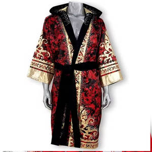 Robe en satin de soie respirante et confortable de qualité supérieure, design personnalisé, vente en gros, robe à capuche de boxe, vêtements d'arts martiaux sur mesure - Product Image 5