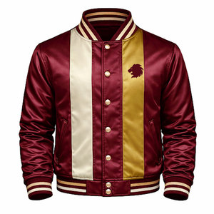 Chaqueta de Invierno Estilo Urbano a la Moda, Chaqueta Varsity de Satén, Corte Ajustado, Prenda Elegante - Product Image 1