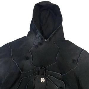 Sudadera con capucha para hombre, estilo vintage, lavado ácido, con cremallera, estampado digital, 100% algodón, forro polar grueso, corte oversize, ropa urbana de invierno - Product Image 4