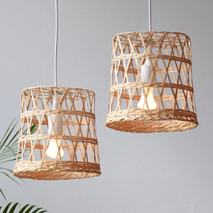 Handmade Bamboo Pendant Lamp Woven Hill Tribe Basket Light Eco Friendly Rustic <b>Ceiling</b> Lamp OEM Supplier Vietnam - Product Image 1