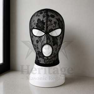 HMR Floral Lace Mesh Face <b>Mask</b> Balaclava Breathable For <b>Bondage</b> & Fetish - Product Image 1