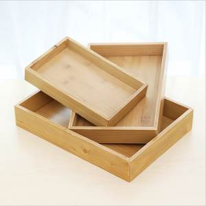 Bandeja Rectangular de Madera Hecha a Mano con Acabado Natural, Organizador Rústico para Mesa, para Té, Café, Bocadillos, Desayuno - Product Image 1