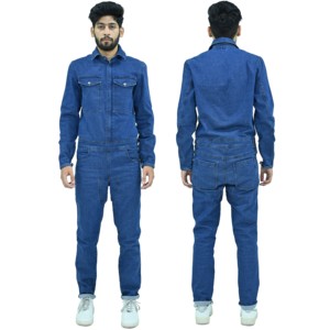 Mono de trabajo de mezclilla personalizado para hombre, overol de mecánico, mono de jean resistente, uniforme de trabajador, traje de seguridad, mono de carga - Product Image 4