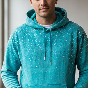 Premium <b>Rhinestone</b> <b>Hoodies</b> For Men Custom Design With Shiny Stone Details Soft Fabric Casual Pullover <b>Hoodies</b> - Product Image 5