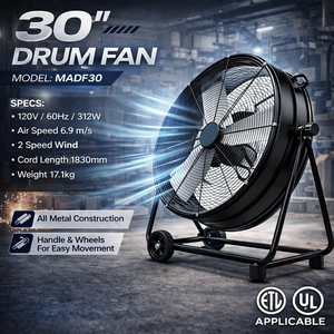 Ventilador Industrial de Pedestal Eléctrico de Alta Velocidad con Opciones de Aspas Personalizables y Eficiencia Energética Clase A++ - Product Image 3